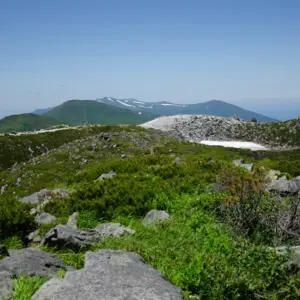 Snow remains even in late June.