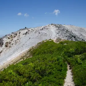 Hiking around the summit.