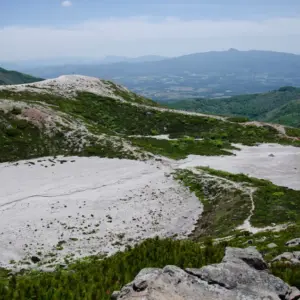 The large open area on the bottom right is the western crater.